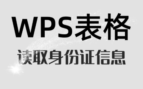 WPS宏编辑器读取身份证信息到电子表格